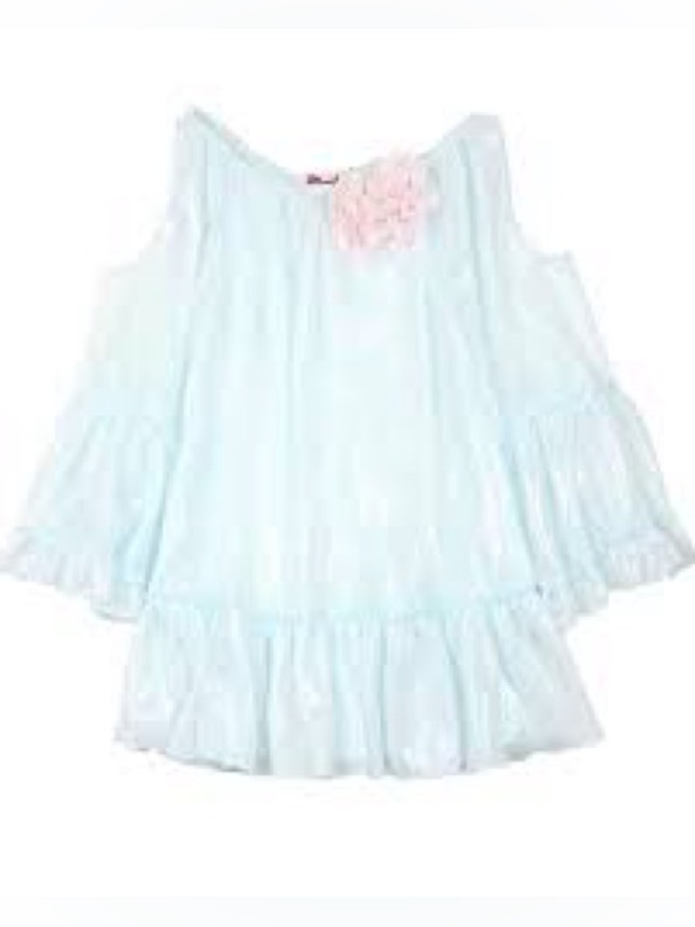 NWT Kate Mack Girls' Underwater Magic shiny chiffon swim cover-up size 6X aqua